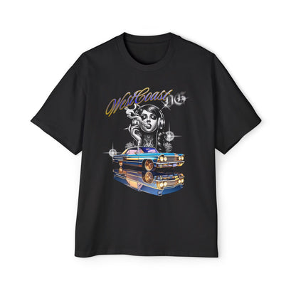 Men's Heavy Oversized Tee - West Coast Vybes Graphic T-Shirt