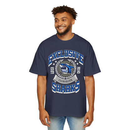 Exclusive Sharks Club Elite Men's Oversized Tee - Casual Graphic Shirt for Sports Fans