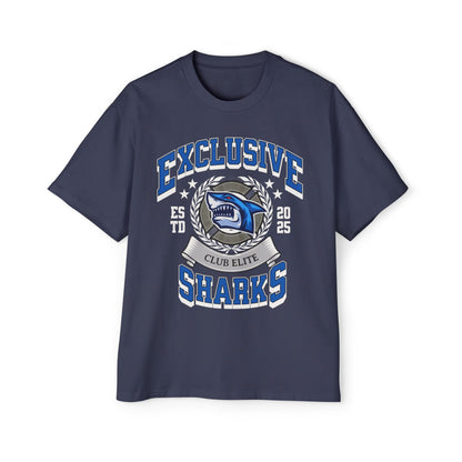 Exclusive Sharks Club Elite Men's Oversized Tee - Casual Graphic Shirt for Sports Fans