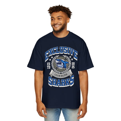 Exclusive Sharks Club Elite Men's Oversized Tee - Casual Graphic Shirt for Sports Fans