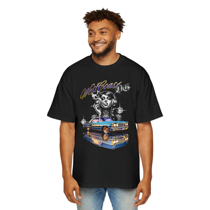 Men's Heavy Oversized Tee - West Coast Vybes Graphic T-Shirt